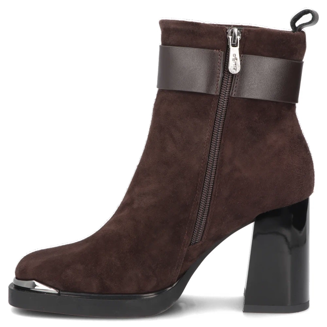 Leather heeled ankle boots Filippo DBT8014/26 BR SU brown