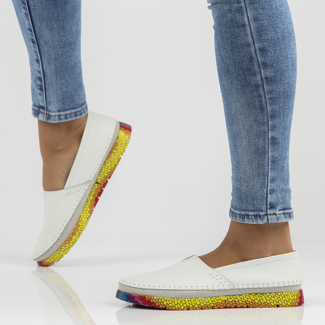 Skórzane półbuty Filippo DP1213/23 WH białe