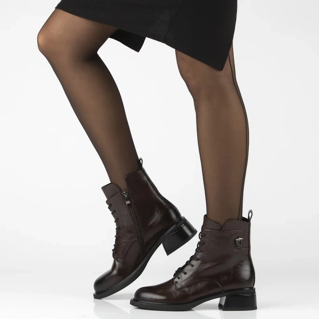 Leather ankle boots Filippo DBT7369/25 D BR dark brown