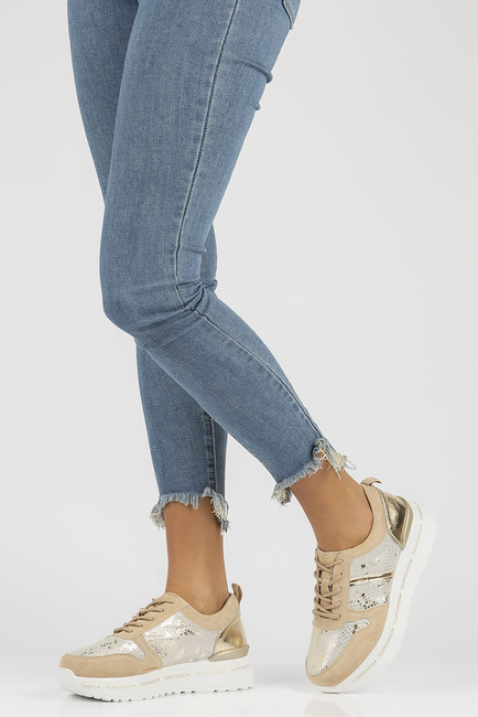 Leather sneakers Filippo DP3691/22 BE GO beige