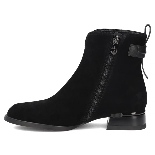 Skórzane botki na obcasie Filippo DBT8182/26 BK czarne