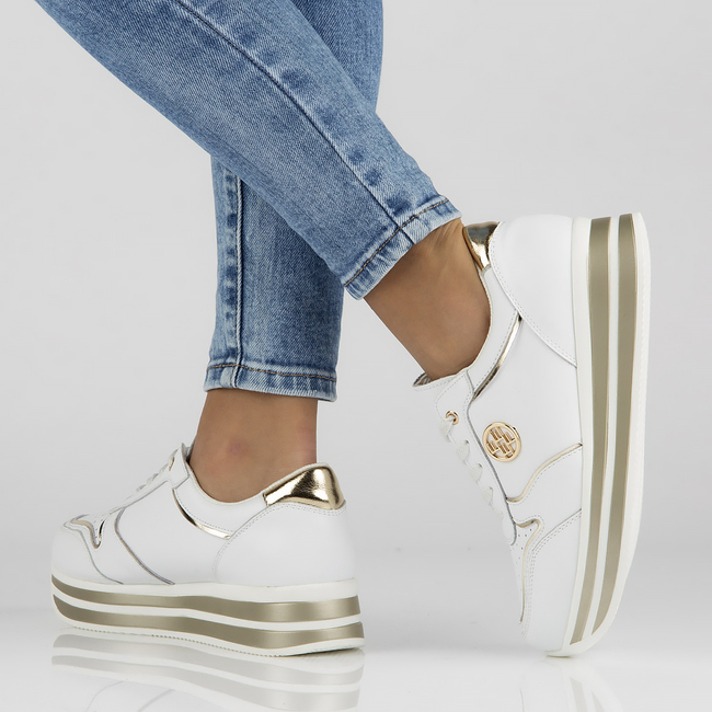 Leather Sneakers Filippo DP3682/22 WH white