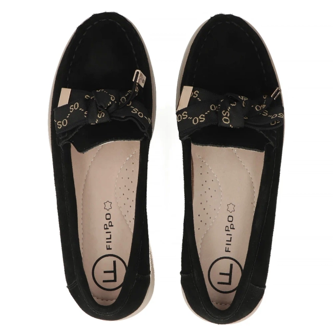 Leather loafers Filippo DP6457/25 BK SU black