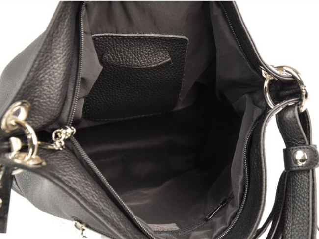 Handbag Toscanio Hobo Leather 1109 black