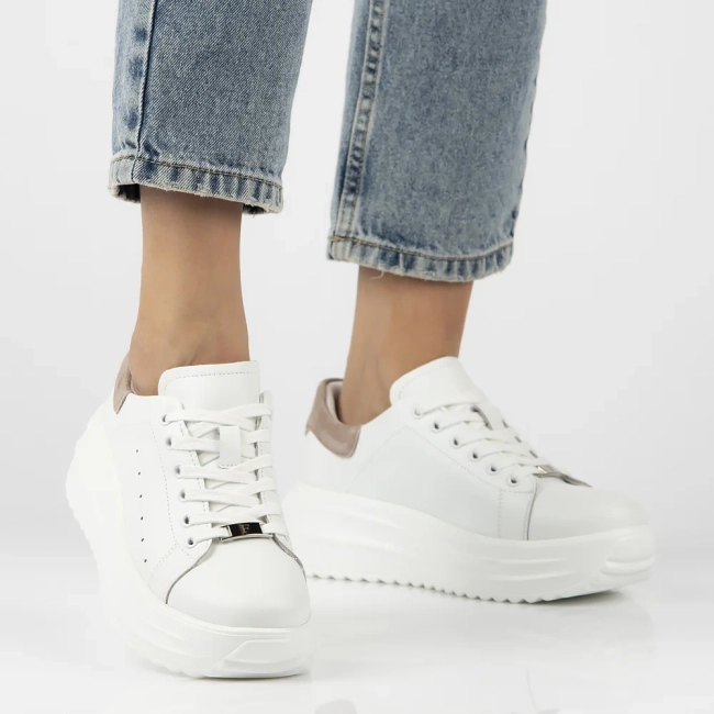 Leather sneakers Filippo DP6739/26 WH BE white
