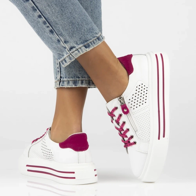 Leather sneakers Filippo DP6704/25 WH FH white