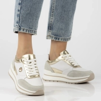 Skórzane sneakersy Filippo DP6858/25 WH GO biało złote