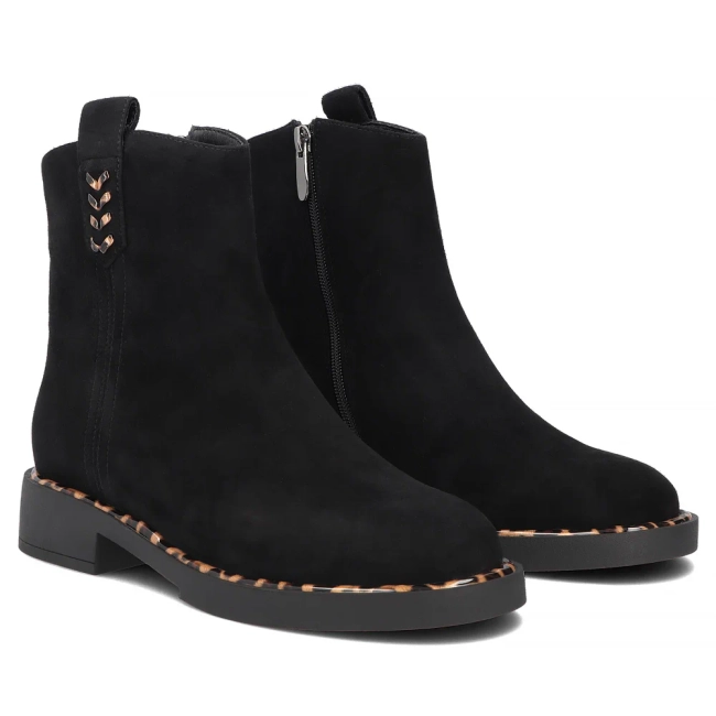 Leather ankle boots Filippo DBT8159/26 BK LEO black