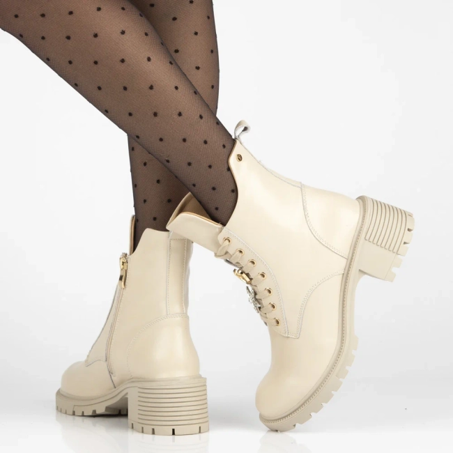 Leather ankle boots Filippo DBT7132/25 BE beige