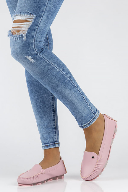 Skórzane mokasyny Filippo DP2037/22 PI LI różowe