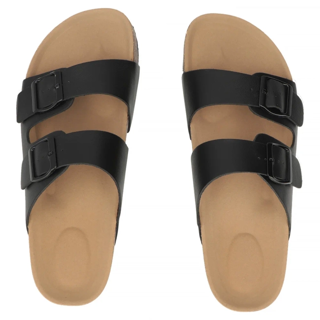 Skórzane klapki Filippo DK7885/26 BK czarne