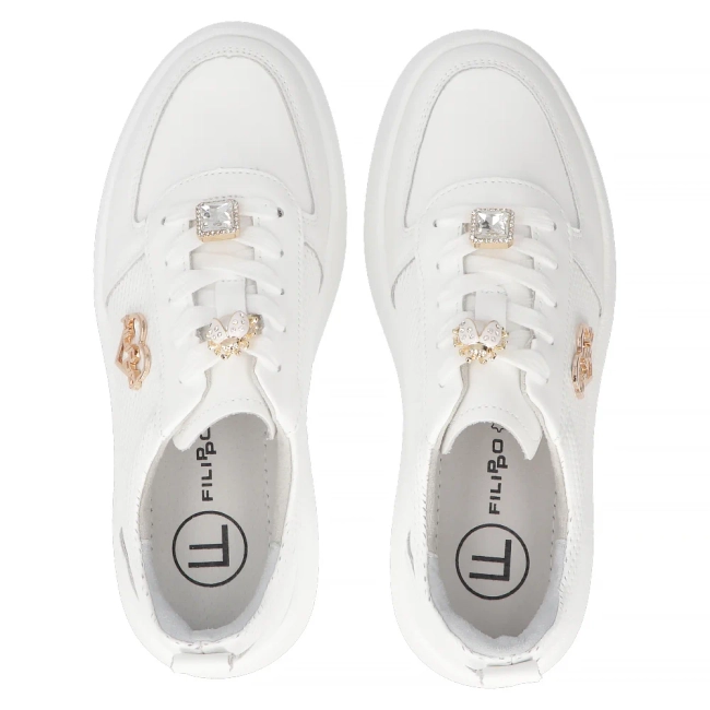 Leather sneakers Filippo DP6784/25 WH white