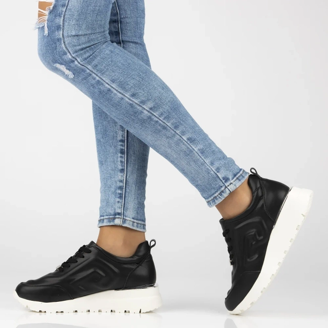 Leather sneakers Filippo DP6849/25 BK black