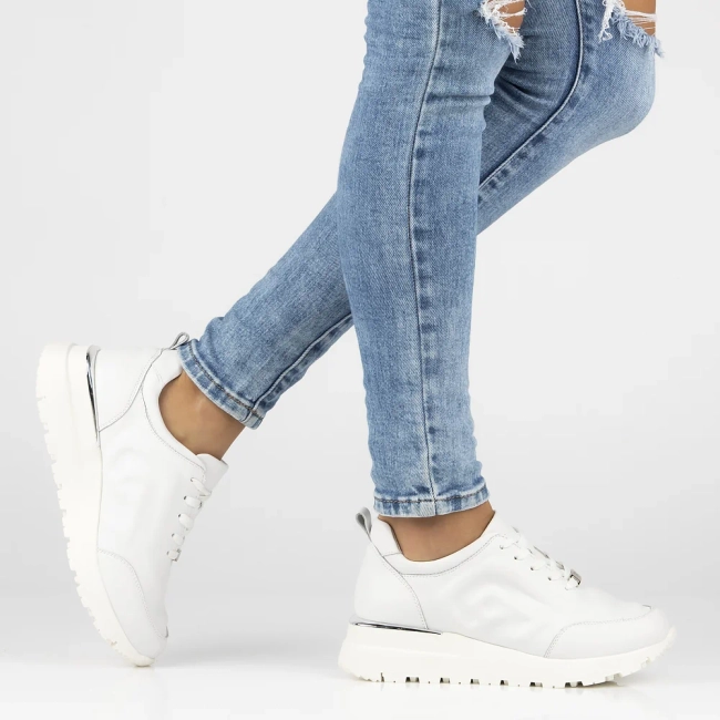 Leather sneakers Filippo DP6849/25 WH white