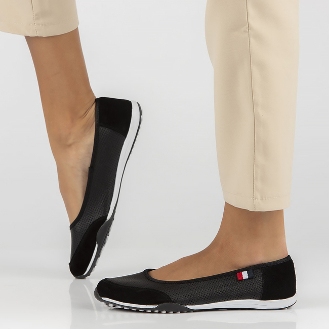 Skórzane baleriny Filippo DP142/23 BK czarne