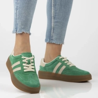 Skórzane sneakersy Filippo DP6764/25 GE zielone