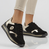 Skórzane sneakersy Filippo DP3544/22 BK czarne