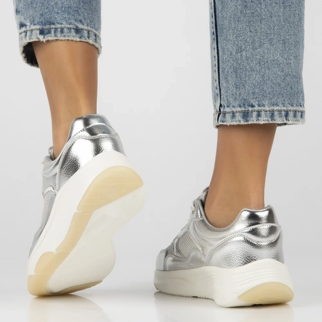 Leather sneakers Filippo DP6723/25 SI silver