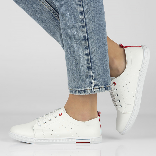 Skórzane półbuty Filippo DP3508/23 WH białe