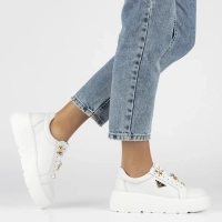 Leather sneakers Filippo DP6382/24 WH white