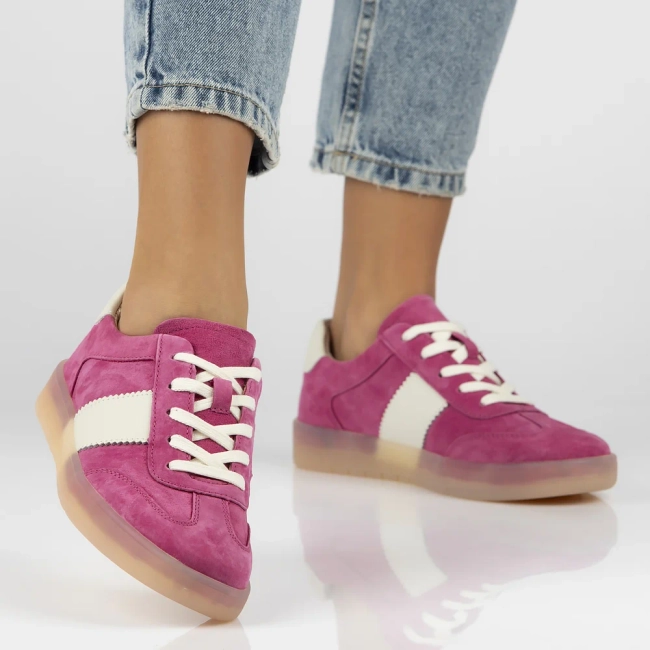 Skórzane sneakersy Filippo DP6770/25 FH różowe