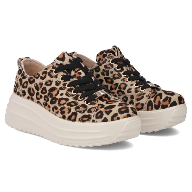 Skórzane sneakersy Filippo DP6795/25 LEO panterka