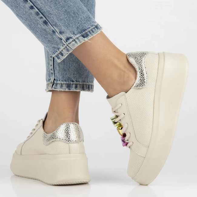 Leather sneakers Filippo DP6793/25 BE beige