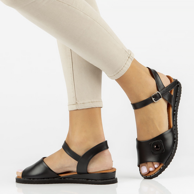Leather sandals Filippo DS3913/22 BK black