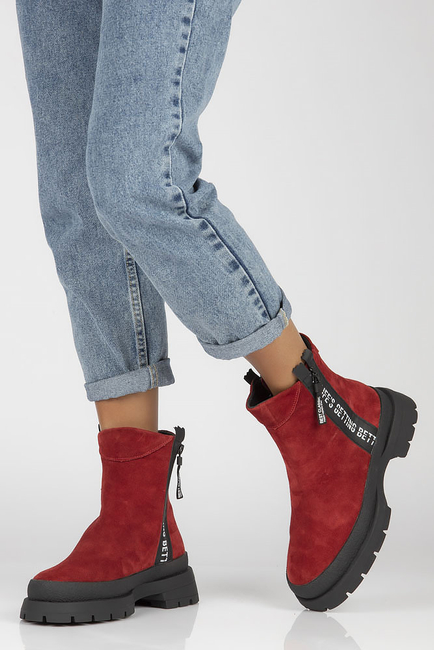 Leather ankle boots Filippo DBT4164/22 RD red