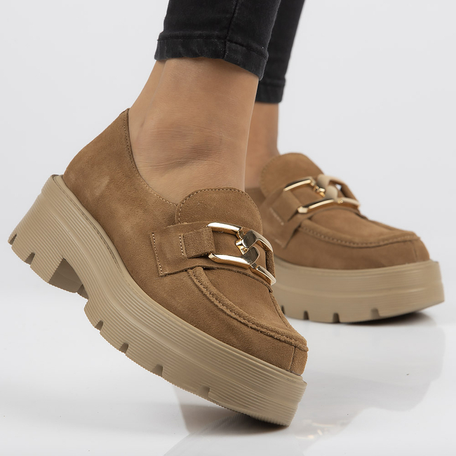 Skórzane półbuty 20086 brązowe