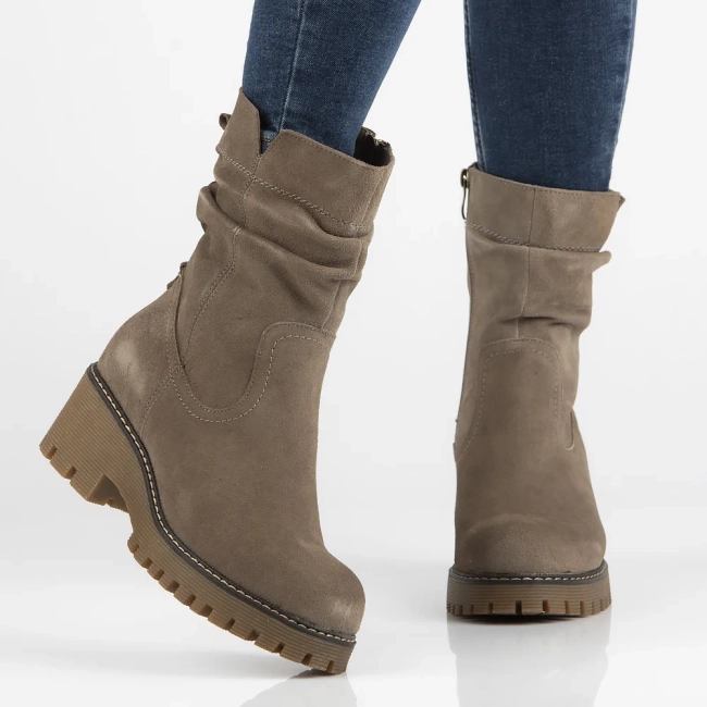 Skórzane botki Filippo DBT6402/24 TP taupe