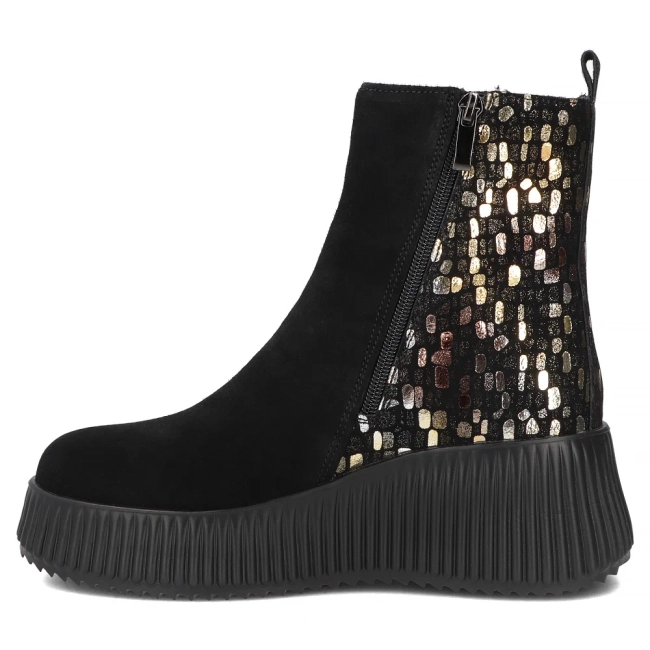 Leather platform ankle boots Filippo DBT7268/26 BK GO black