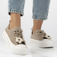 Sneakers beige up bold QY880-63 brown