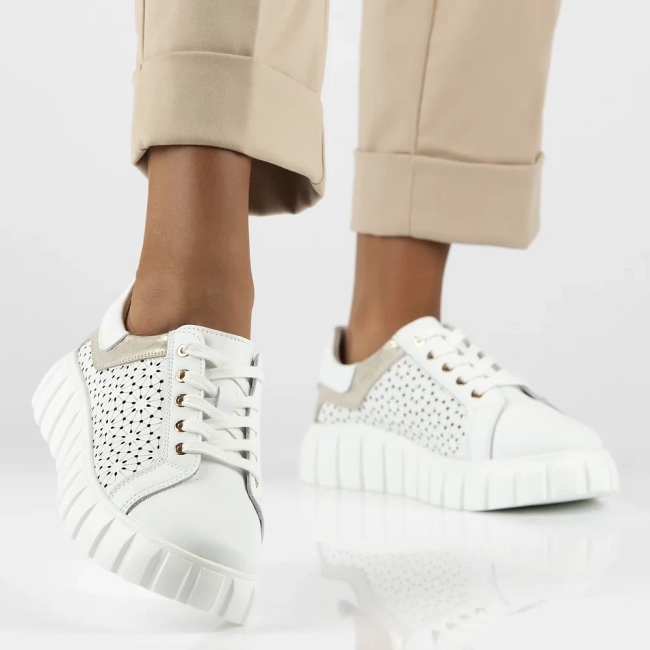 Leather Sneakers Filippo DP6164/24 WH white