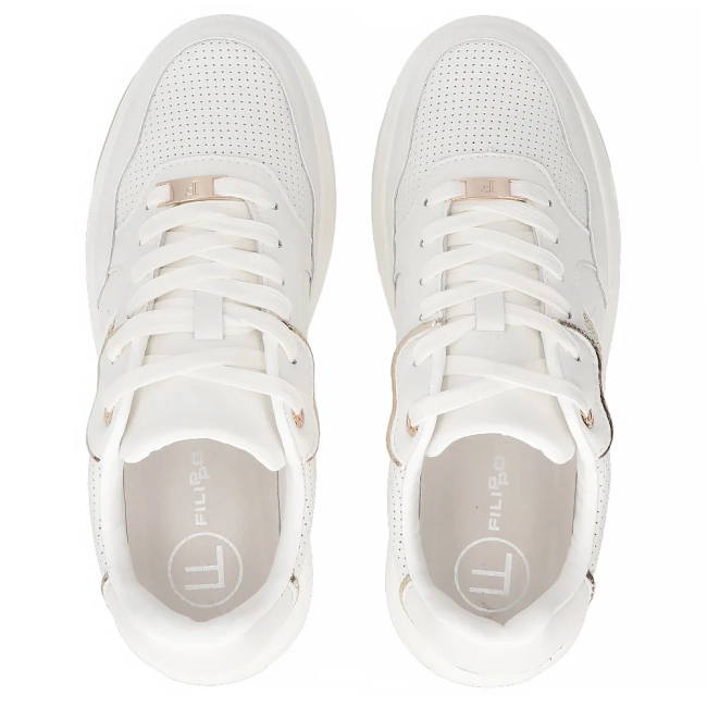 Leather sneakers Filippo DP6725/25 WH BL white