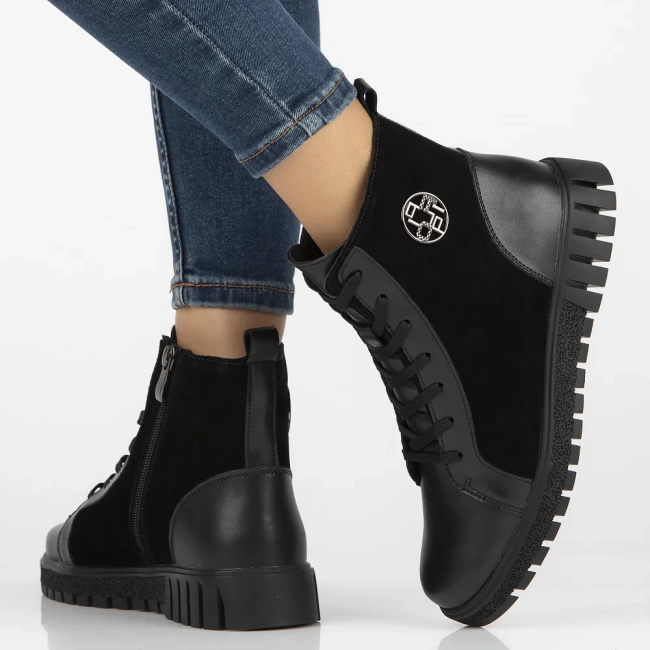 Leather ankle boots DBT6359/24 BK black