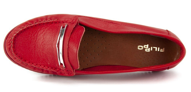 Mokasyny Filippo 10083 Zara czerwony