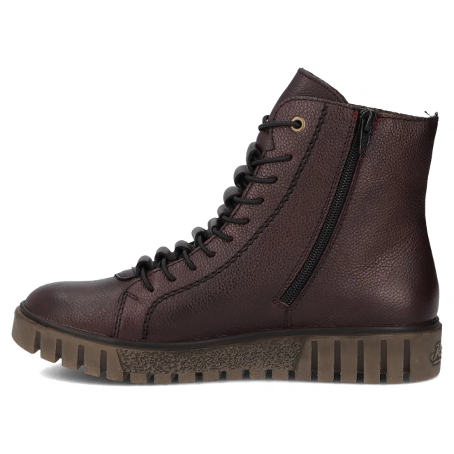 Leather ankle boots Rieker Y3421-35 burgundy