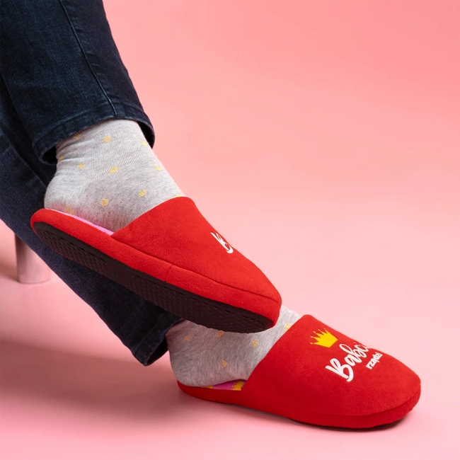 Slippers Soxo Grandma Rules red