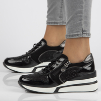 Skórzane sneakersy Filippo DP3166/21 BK czarne