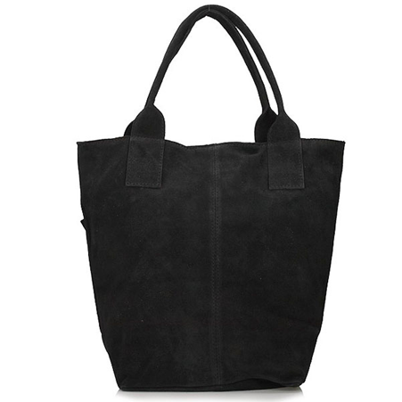 Torebka Toscanio Shopper Zamszowa 1101 czarna