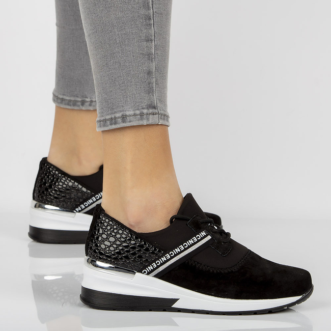 Leather sneakers Filippo DP1388/21 BK black