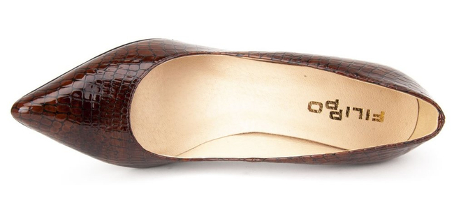 Czółenka Filippo F155 Rudy Krokodyl