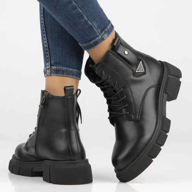 Leather ankle boots DBT6373/24 BK black