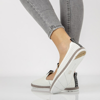 Skórzane półbuty Filippo DP081/21 WH białe