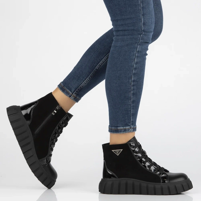 Skórzane trzewiki Filippo DBT6313/24 BK czarne