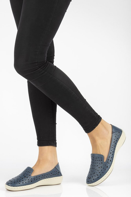 Skórzane półbuty Filippo DP148/18 NV granatowe