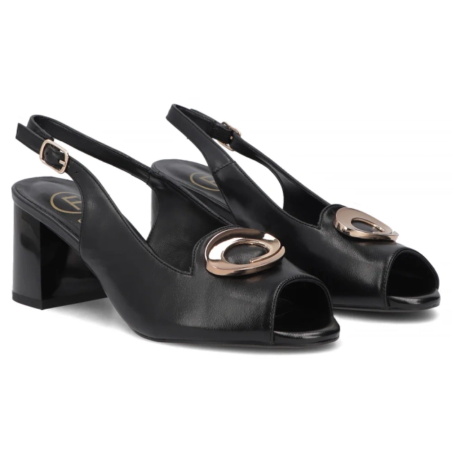 Leather sandals Filippo DS7820/26 BK black