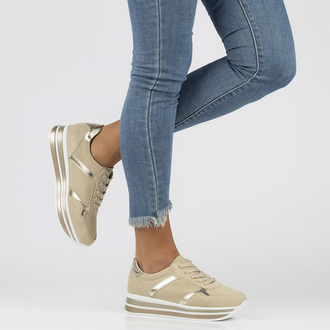 Leather sneakers Filippo DP2004/22 BE beige