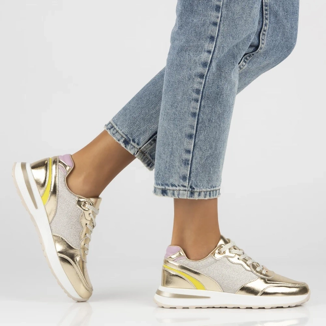 Leather sneakers Filippo DP6724/25 GO gold